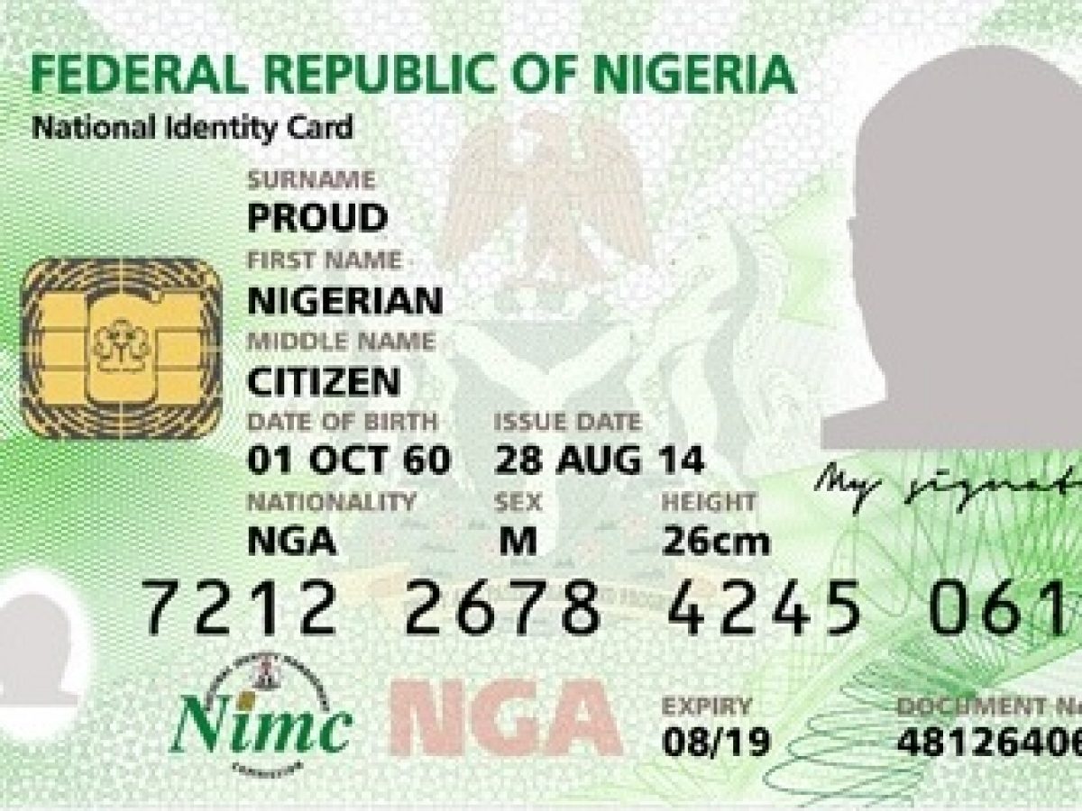 Nigerian National Id Card Template